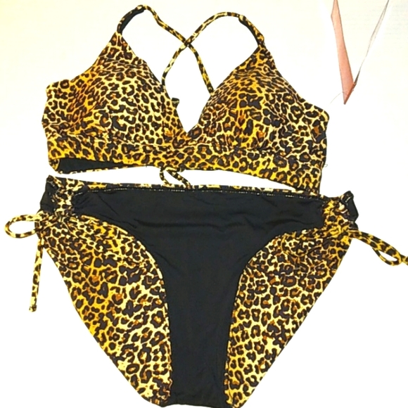 ☆L@@K☆NWT Women's/Juniors Sexy Cheetah Animal Print Bikini Set☆Large - Picture 15 of 16